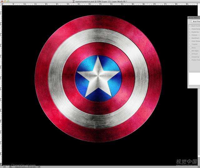 PS绘制大片《美国队长》主角使用的盾牌 优图宝 PS鼠绘教程步骤_23.jpg