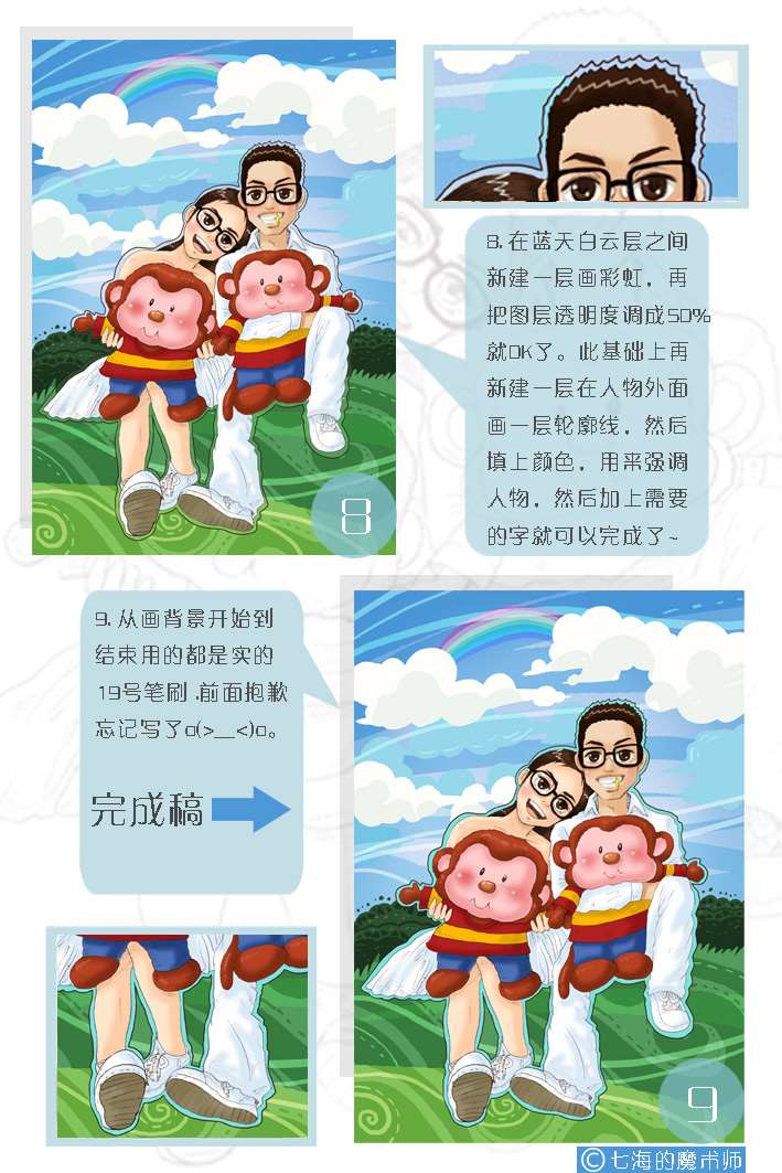 PS绘制属于自己的卡通情侣漫画 优图宝 PS鼠绘教程
