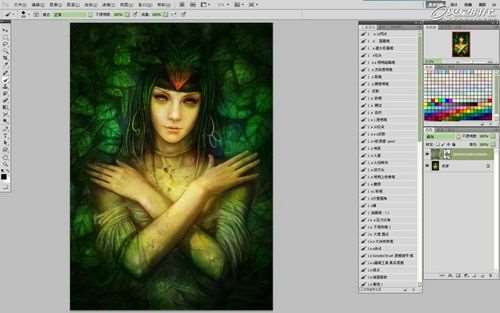 PS绘制油画质感丛林女妖 优图宝 鼠绘教程