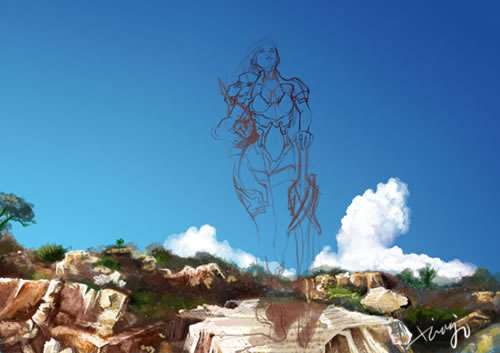 PS鼠绘游戏中的美女战士 优图宝 鼠绘教程