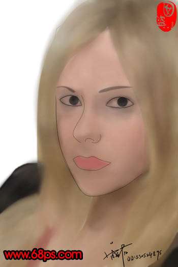 PS鼠绘逼真美女Avril 优图宝 鼠绘教程