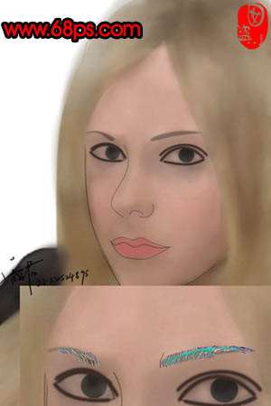 PS鼠绘逼真美女Avril 优图宝 鼠绘教程