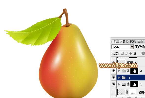 PS绘制精致逼真小梨 优图宝网 PS入门实例教程