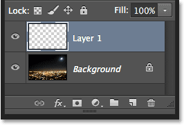 PS快速制作繁星 优图宝网 PS入门实例教程A new blank layer appears in the Layers panel. Image ? 2013 Photoshop Essentials.com