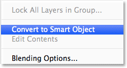 PS快速制作繁星 优图宝网 PS入门实例教程Selecting the Convert to Smart Object command from the Layers panel menu. Image ? 2013 Photoshop Essentials.com