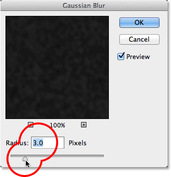PS快速制作繁星 优图宝网 PS入门实例教程Setting the Radius value in the Gaussian Blur dialog box. Image ? 2013 Photoshop Essentials.com