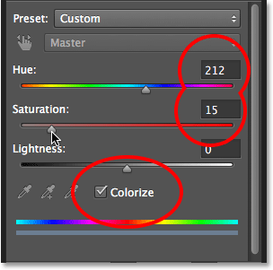 PS快速制作繁星 优图宝网 PS入门实例教程The Hue/Saturation options in the Properties panel in Photoshop CS6. Image ? 2013 Photoshop Essentials.com