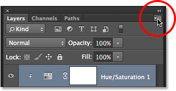 PS快速制作繁星 优图宝网 PS入门实例教程Clicking the Layers panel menu icon in Photoshop. Image ? 2013 Photoshop Essentials.com