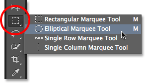 PS快速制作繁星 优图宝网 PS入门实例教程Selecting the Elliptical Marquee Tool in Photoshop. Image ? 2013 Photoshop Essentials.com