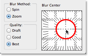 PS简单快速打造冲击力效果照片 优图宝网 PS入门实例教程Clicking and dragging the origin point for the Radial Blur effect. Image ? 2013 Photoshop Essentials.com