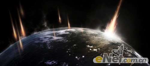 PS合成星球撞击场景 优图宝 PS图片合成教程
