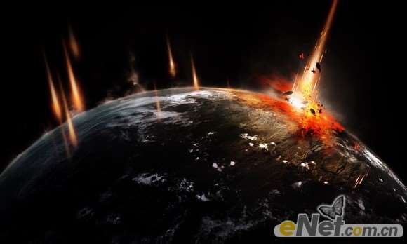 PS合成星球撞击场景 优图宝 PS图片合成教程
