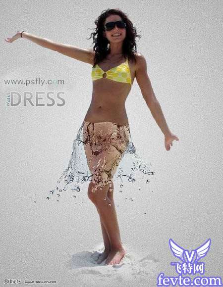PS合成水做的裙子效果 优图宝 PS图片合成教程