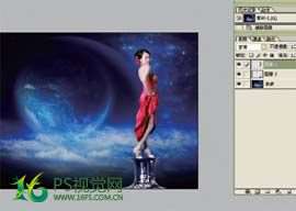 PS合成唯美中国风美女星空效果照片 优图宝 PS图片合成教程