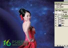 PS合成唯美中国风美女星空效果照片 优图宝 PS图片合成教程