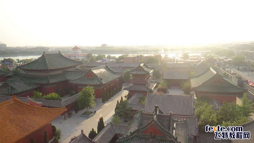PS合成烟雨效果古建筑照片 优图宝 PS图片合成教程