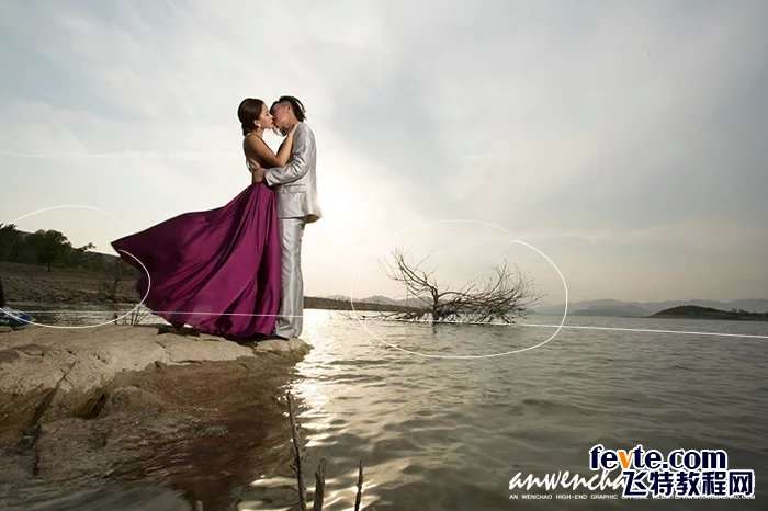 PS合成唯美海边日出风景婚片 优图宝 PS图片合成教程