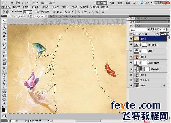 ps合成漂亮的金色人物海报 优图宝 ps图片合成教程