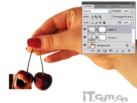 photoshop合成长着獠牙的樱桃 优图宝 photoshop图片合成教程