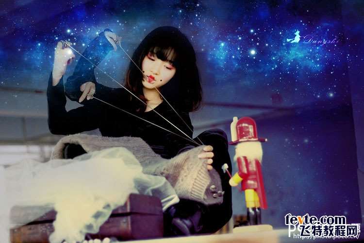 PS合成创意女巫裁缝效果照片 优图宝 PS图片合成教程