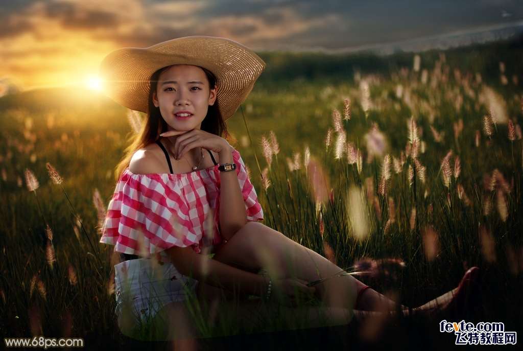 PS合成唯美日落风景照片 优图宝 PS图片合成教程
