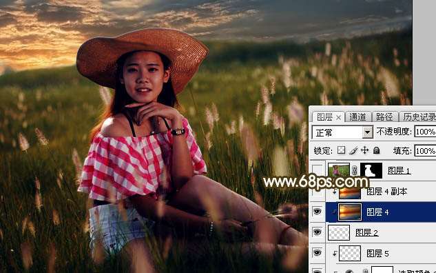 PS合成唯美日落风景照片 优图宝 PS图片合成教程