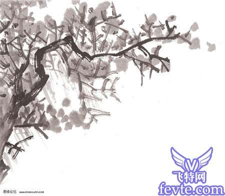 PS利用简单的素材合成古典水墨画 优图宝 PS图片合成教程
