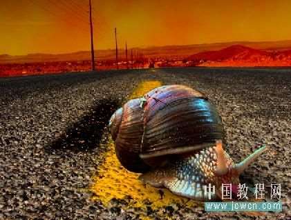 PS创意合成赛跑的蜗牛,PS图片合成教程 优图宝
