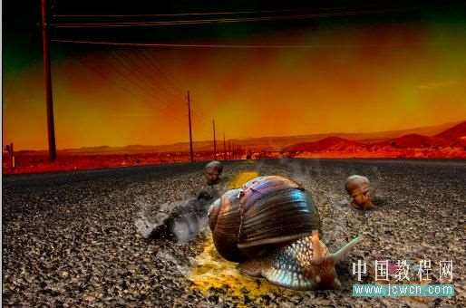 PS创意合成赛跑的蜗牛,PS图片合成教程 优图宝