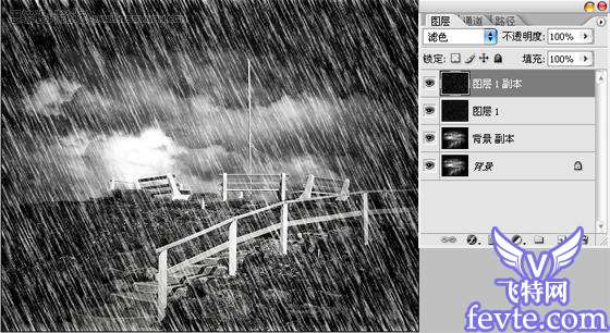 Photoshop合成狂风暴雨效果 优图宝 PS图片合成教程