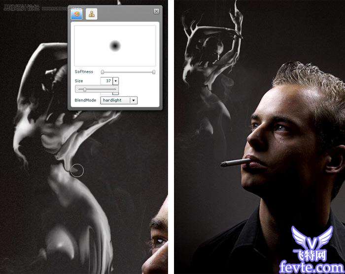 Photoshop创意合成舞动的烟雾 优图宝 photoshop图片合成教程