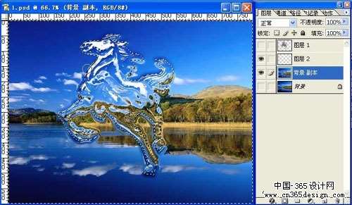 PS合成神奇水马 优图宝 PS图片合成教程