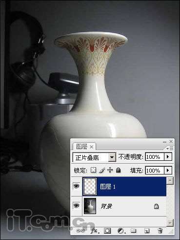 用PS为陶瓷花瓶添加富贵花开图案 优图宝 PS图片合成教程