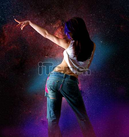 PS给照片合成七彩星空 优图宝 PS照片处理教程