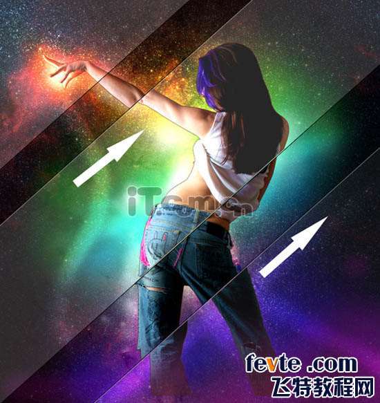 PS给照片合成七彩星空 优图宝 PS照片处理教程
