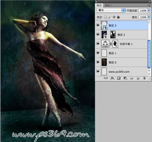 PS合成炫光效果舞女 优图宝 PS图片合成教程