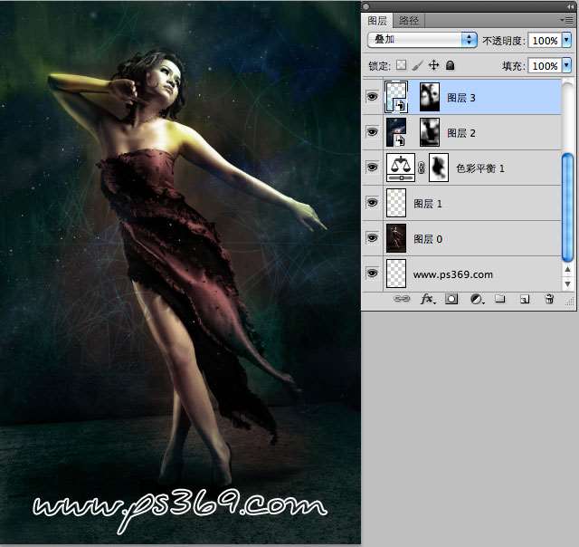 PS合成炫光效果舞女 优图宝 PS图片合成教程