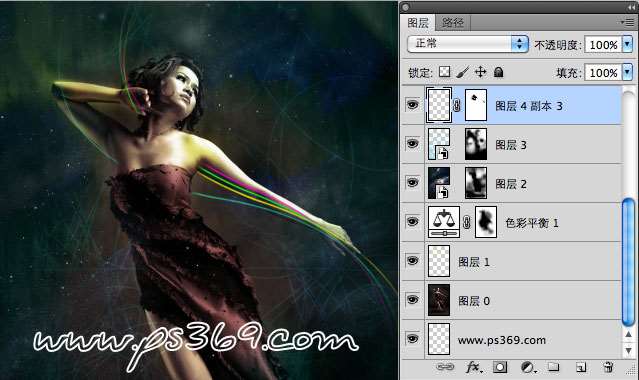 PS合成炫光效果舞女 优图宝 PS图片合成教程