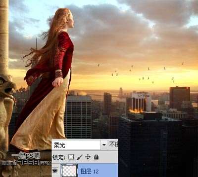 ps合成高处眺望的美女 优图宝 图片合成