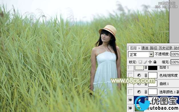 Photoshop打造非常淡雅的芦苇美女图片