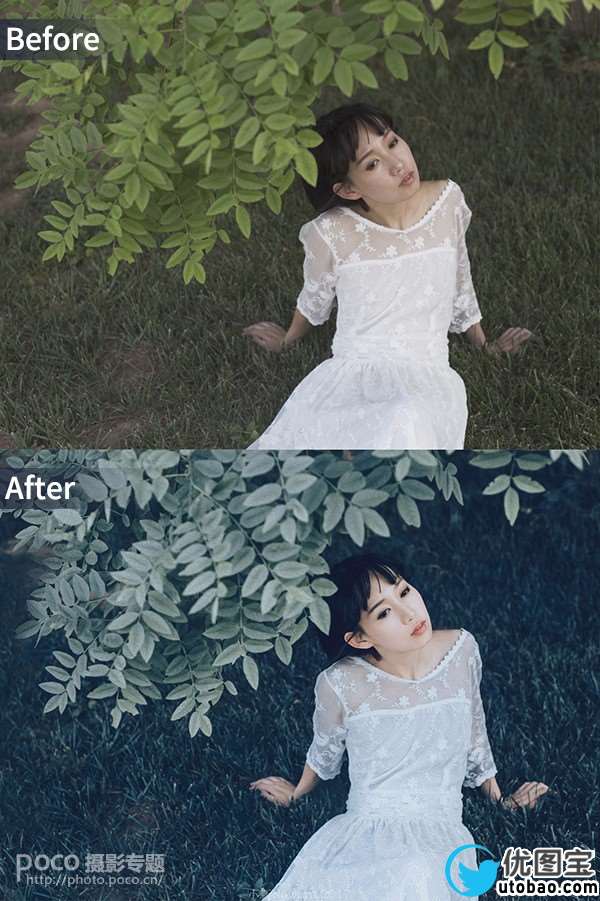 冷色调，用LR调出冷色森系写真照片_www.utobao.com