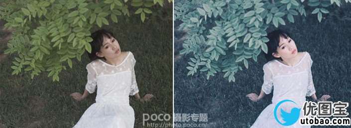 冷色调，用LR调出冷色森系写真照片_www.utobao.com