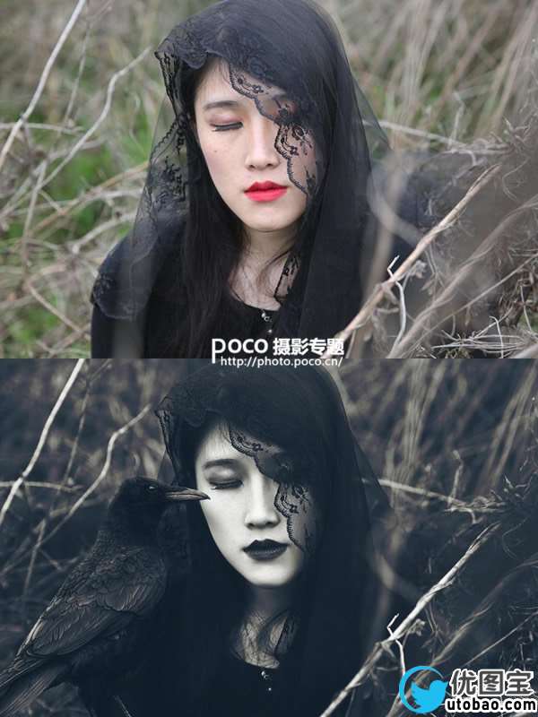 暗黑风格,ps调出黑暗系的哥特风格人像色调