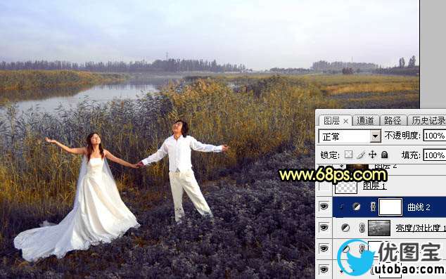 紫黄色，调出浓艳的紫黄色调照片效果_www.utobao.com