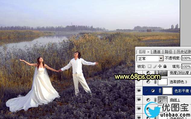紫黄色，调出浓艳的紫黄色调照片效果_www.utobao.com