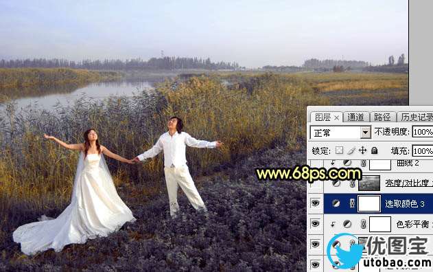 紫黄色，调出浓艳的紫黄色调照片效果_www.utobao.com