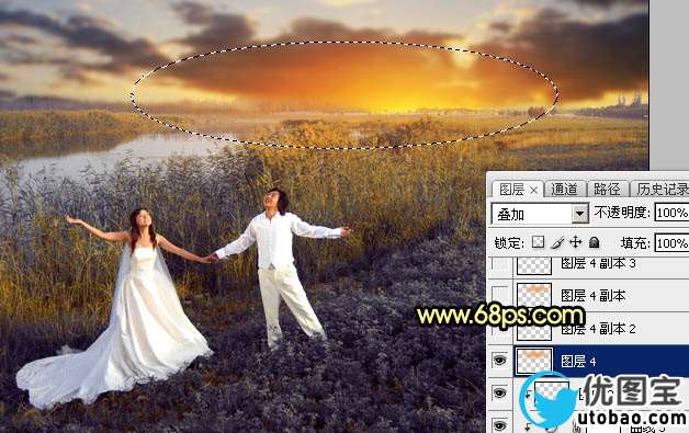 紫黄色，调出浓艳的紫黄色调照片效果_www.utobao.com