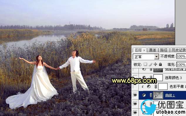 紫黄色，调出浓艳的紫黄色调照片效果_www.utobao.com