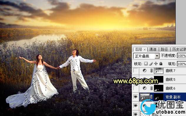 紫黄色，调出浓艳的紫黄色调照片效果_www.utobao.com