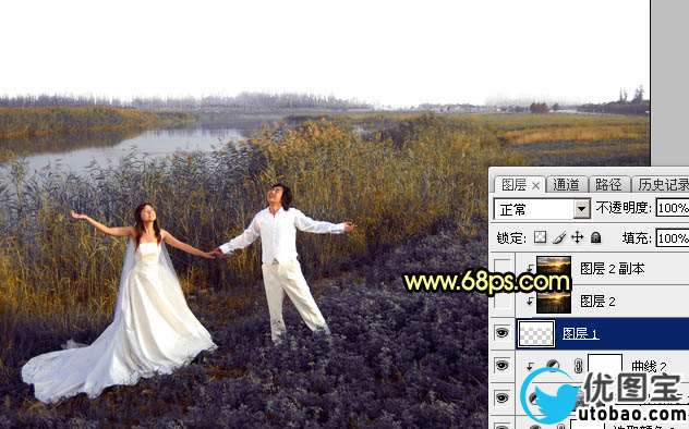 紫黄色，调出浓艳的紫黄色调照片效果_www.utobao.com